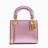Dior Mini Lady Dior Bag with Chain Pink Metallic Calfskin