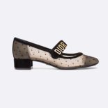 Dior Women Dior Baby-D Ballet Pump in Black Dotted Swiss 3 cm Heel