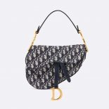 Dior Women Dior Oblique Saddle Bag-Navy
