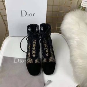 Dior Women Naughtily-D Ankle Boot Black Suede Calfskin