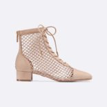 Dior Women Naughtily-D Mesh Ankle Boot in Suede Calfskin 3cm Heel-Sandy