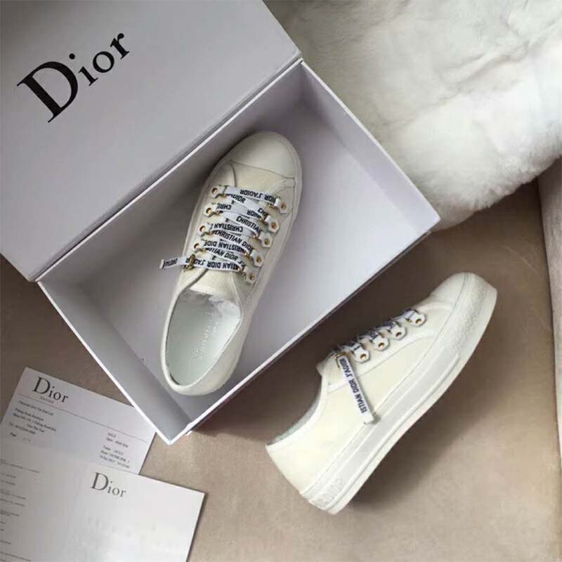 Dior Women Shoes Low-Top Trainer in Canvas-White 4 Dior Women Shoes Low-Top Trainer in Canvas-White - Image 4