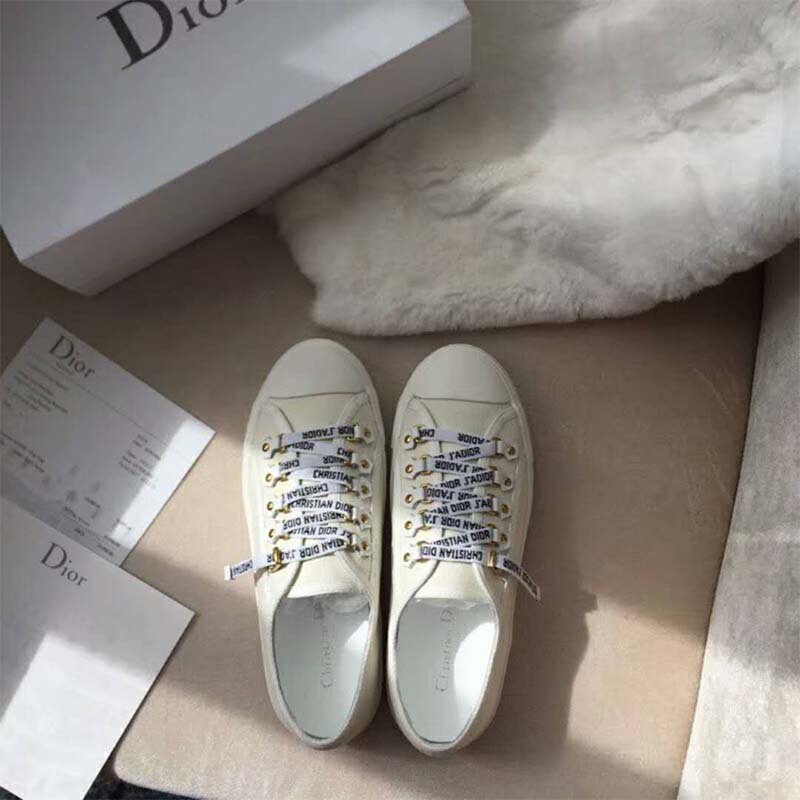 Dior Women Shoes Low-Top Trainer in Canvas-White 3 Dior Women Shoes Low-Top Trainer in Canvas-White - Image 3