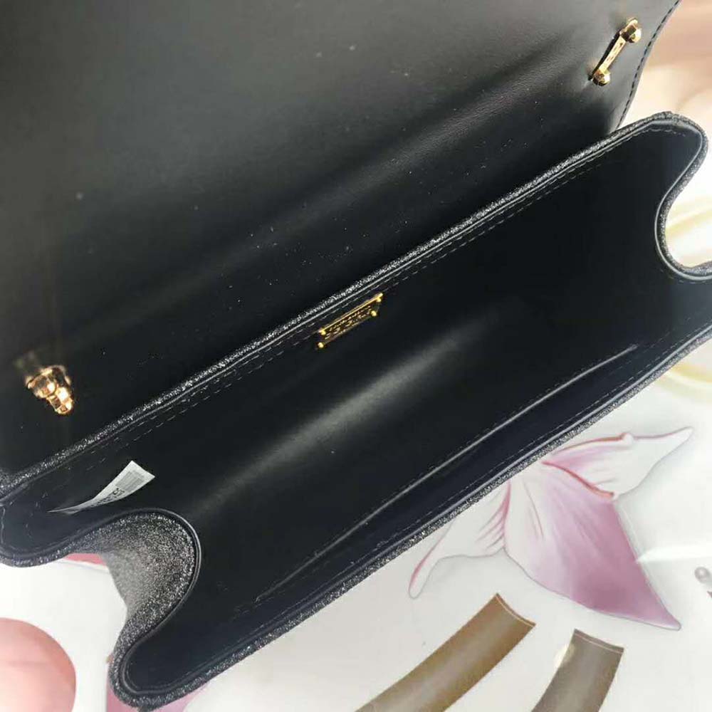 Dolce Gabbana D&G Women DG Girls Cross-Body Bag Soft Lurex-Black 6 Dolce Gabbana D&G Women DG Girls Cross-Body Bag Soft Lurex-Black - Image 6