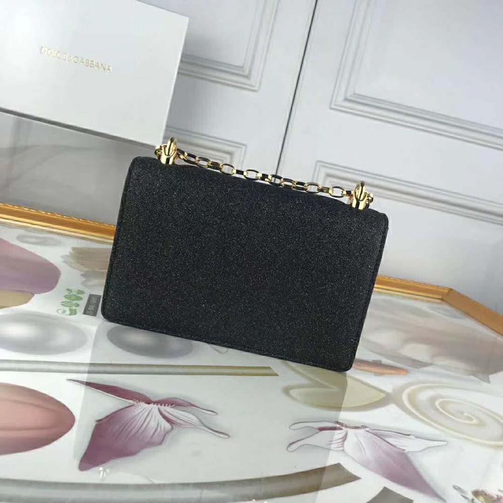 Dolce Gabbana D&G Women DG Girls Cross-Body Bag Soft Lurex-Black 4 Dolce Gabbana D&G Women DG Girls Cross-Body Bag Soft Lurex-Black - Image 4
