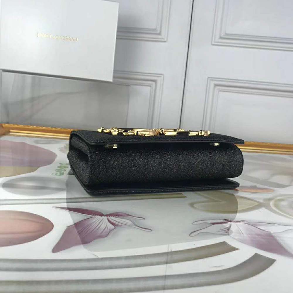 Dolce Gabbana D&G Women DG Girls Cross-Body Bag Soft Lurex-Black 5 Dolce Gabbana D&G Women DG Girls Cross-Body Bag Soft Lurex-Black - Image 5