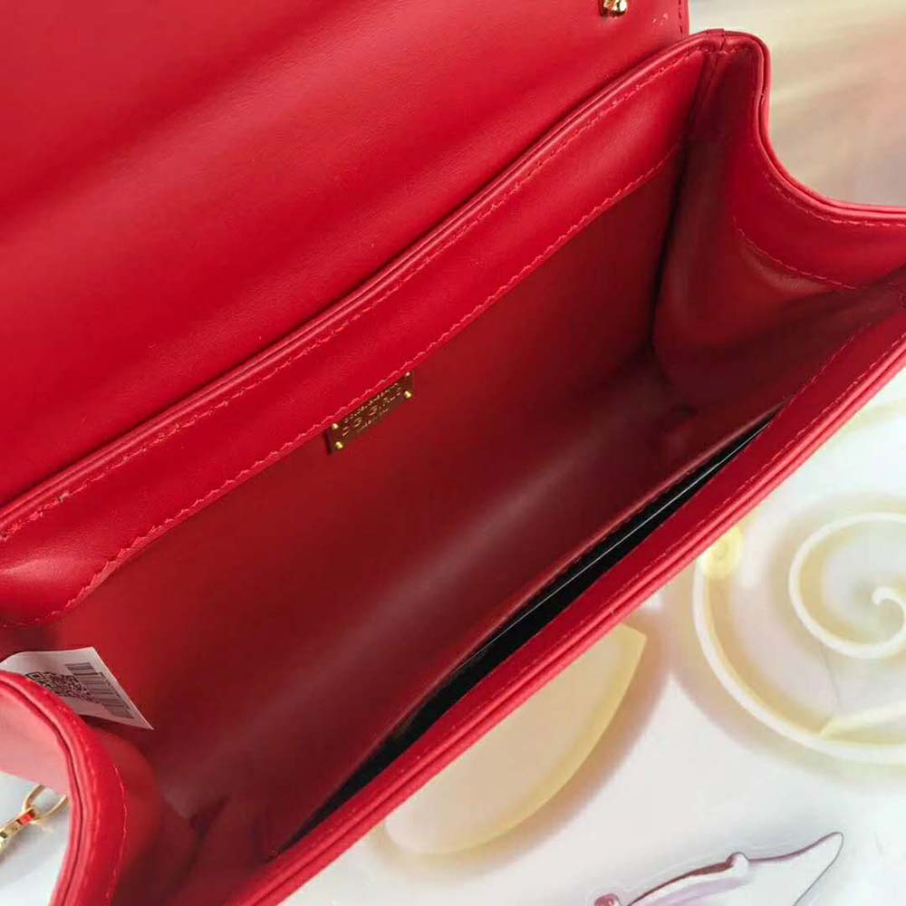Dolce Gabbana D&G Women DG Girls Shoulder Bag Nappa Leather-Red 7 Dolce Gabbana D&G Women DG Girls Shoulder Bag Nappa Leather-Red - Image 7