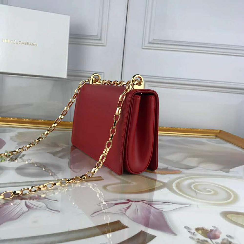 Dolce Gabbana D&G Women DG Girls Shoulder Bag Nappa Leather-Red 4 Dolce Gabbana D&G Women DG Girls Shoulder Bag Nappa Leather-Red - Image 4