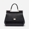Dolce Gabbana D&G Women Small Dauphine Leather Sicily Bag-Black