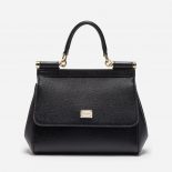Dolce Gabbana D&G Women Small Dauphine Leather Sicily Bag-Black