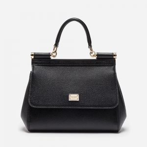 Dolce Gabbana D&G Women Small Dauphine Leather Sicily Bag-Black