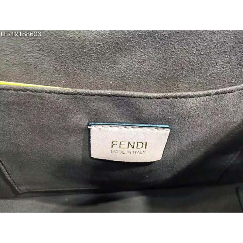 Fendi KAN I F Top Flap Leather Bag with Strap-Navy 9 Fendi KAN I F Top Flap Leather Bag with Strap-Navy - Image 9