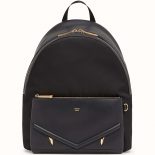Fendi Men Nylon And Black Leather Backpack Bag