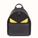 Fendi Unisex Backpack in Nylon and Black Leather With Inserts