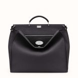 Fendi Unisex Peekaboo Selleria Handle Bag in Leather-Black