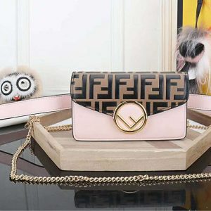 Fendi Women Belt Bag in Calf Leather Pink