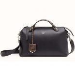 Fendi Women By the Way Regular Leather Boston Bag-Black