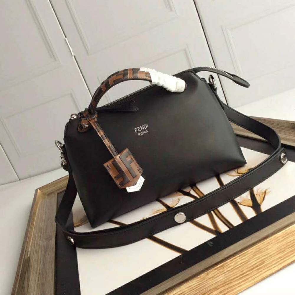 Fendi Women By the Way Regular Leather Boston Bag-Black 2 Fendi Women By the Way Regular Leather Boston Bag-Black - Image 2