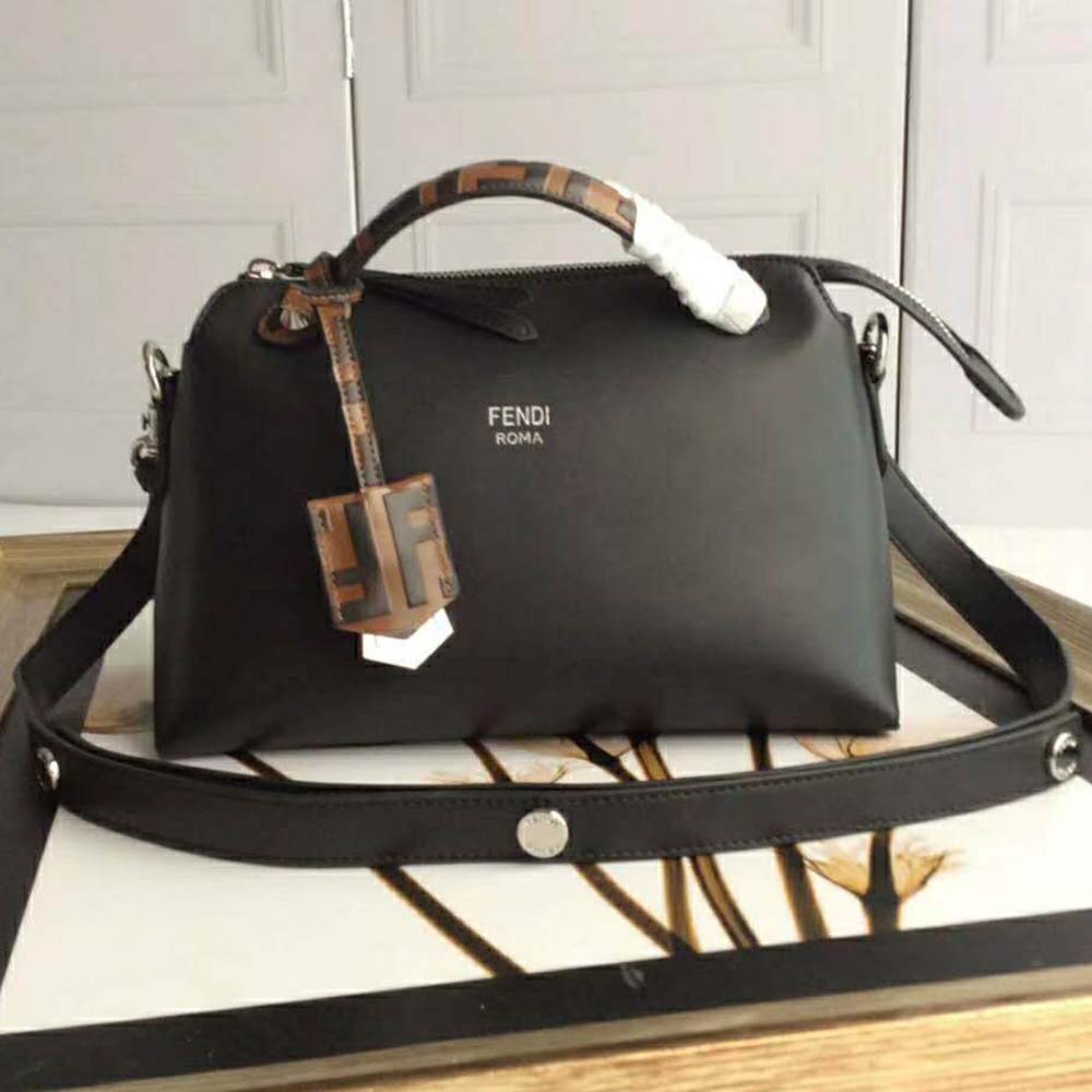 Fendi Women By the Way Regular Leather Boston Bag-Black 3 Fendi Women By the Way Regular Leather Boston Bag-Black - Image 3