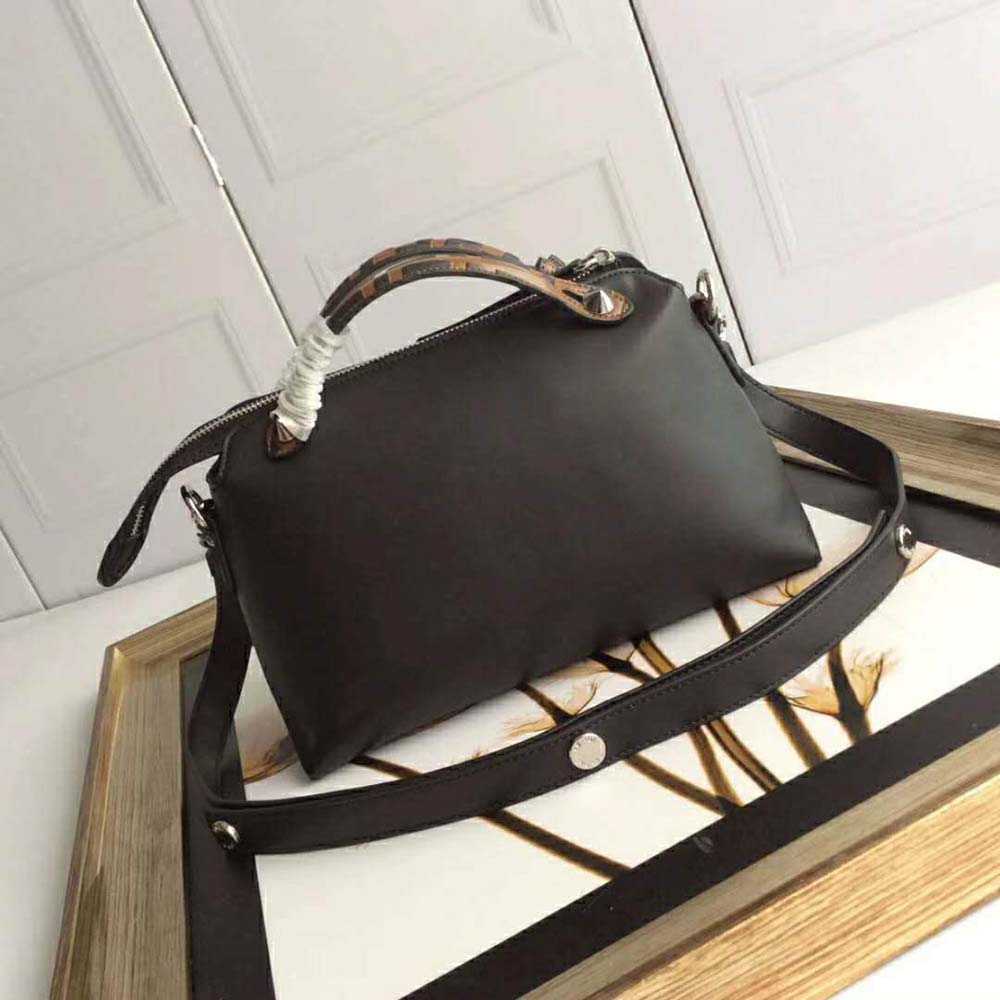 Fendi Women By the Way Regular Leather Boston Bag-Black 5 Fendi Women By the Way Regular Leather Boston Bag-Black - Image 5