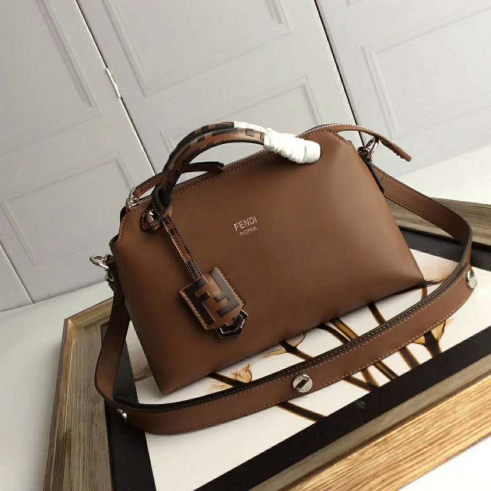 Fendi Women By the Way Regular Leather Boston Bag-Brown 5 Fendi Women By the Way Regular Leather Boston Bag-Brown - Image 5