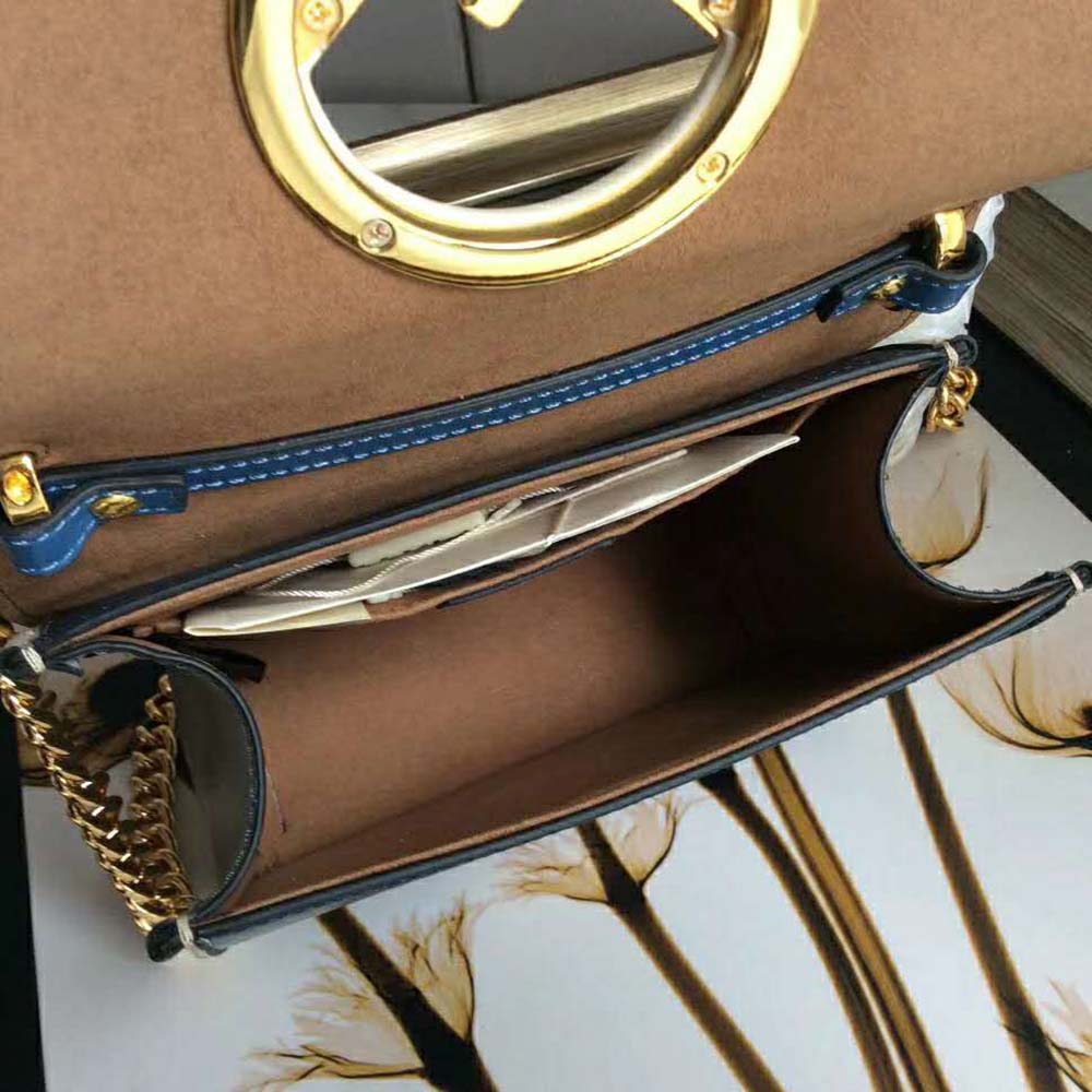 Fendi Women Kan I F Small Dark Blue Leather Mini-Bag 7 Fendi Women Kan I F Small Dark Blue Leather Mini-Bag - Image 7