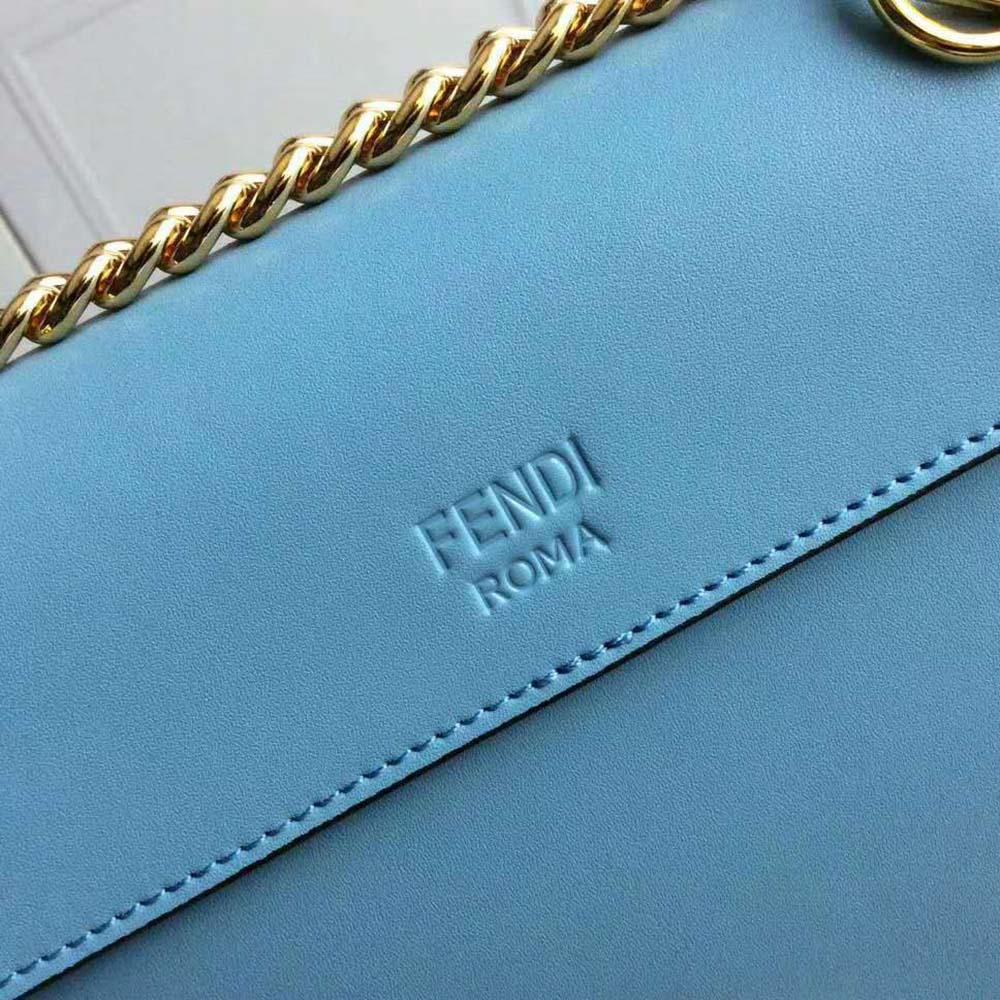Fendi Women Kan I F Small Pale Blue Leather Mini Bag 8 Fendi Women Kan I F Small Pale Blue Leather Mini Bag - Image 8