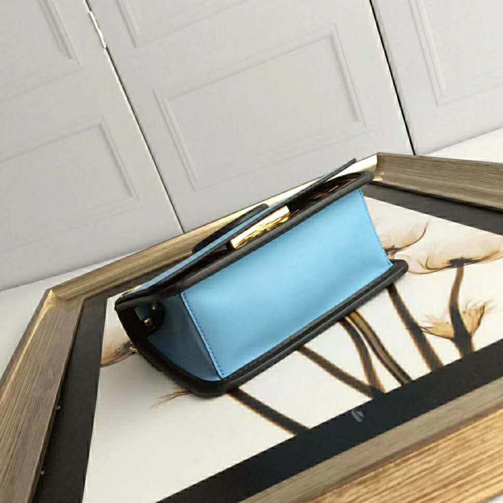Fendi Women Kan I F Small Pale Blue Leather Mini Bag 5 Fendi Women Kan I F Small Pale Blue Leather Mini Bag - Image 5