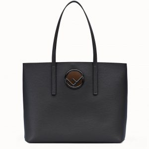 Fendi Women Leather Logo Shopper Bag-Black