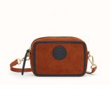 Fendi Women Mini Camera Case Natural-Color Suede Bag-Brown