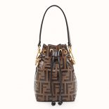Fendi Women Mon Tresor Brown Leather Mini Bag