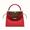 Fendi Women Peekaboo X-Lite Regular Leather Bag-Red