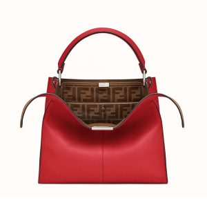 Fendi Women Peekaboo X-Lite Regular Leather Bag-Red
