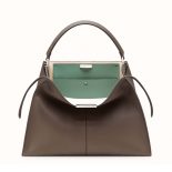 Fendi Women Peekaboo X-Lite in Leather Bag-Brown