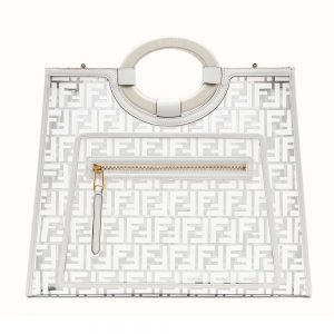Fendi Women Runaway Shopper PU Bag-White