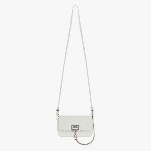Givenchy Women Mini Pocket Bag in Diamond Quilted Leather-White