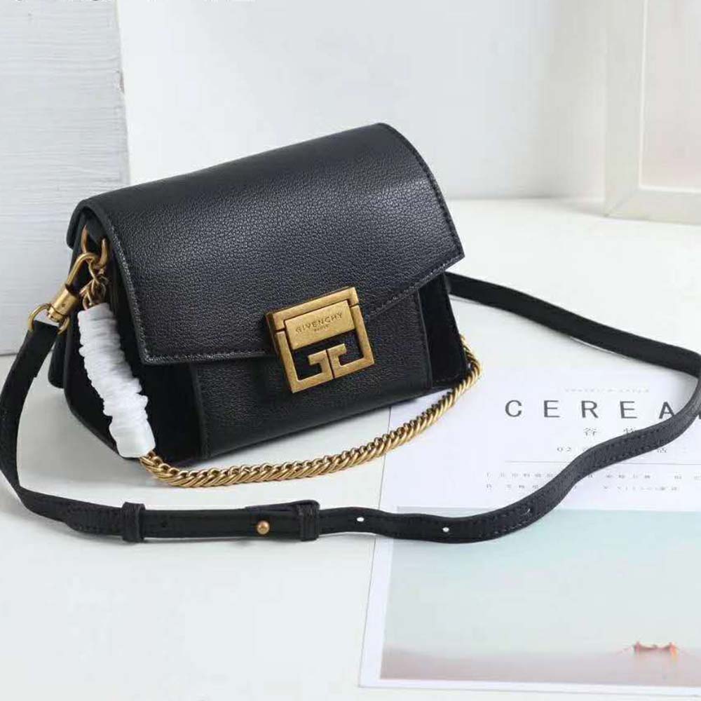 Givenchy Women Two-Toned Medium GV3 Bag Leather and Suede-Black 2 Givenchy Women Two-Toned Medium GV3 Bag Leather and Suede-Black - Image 2