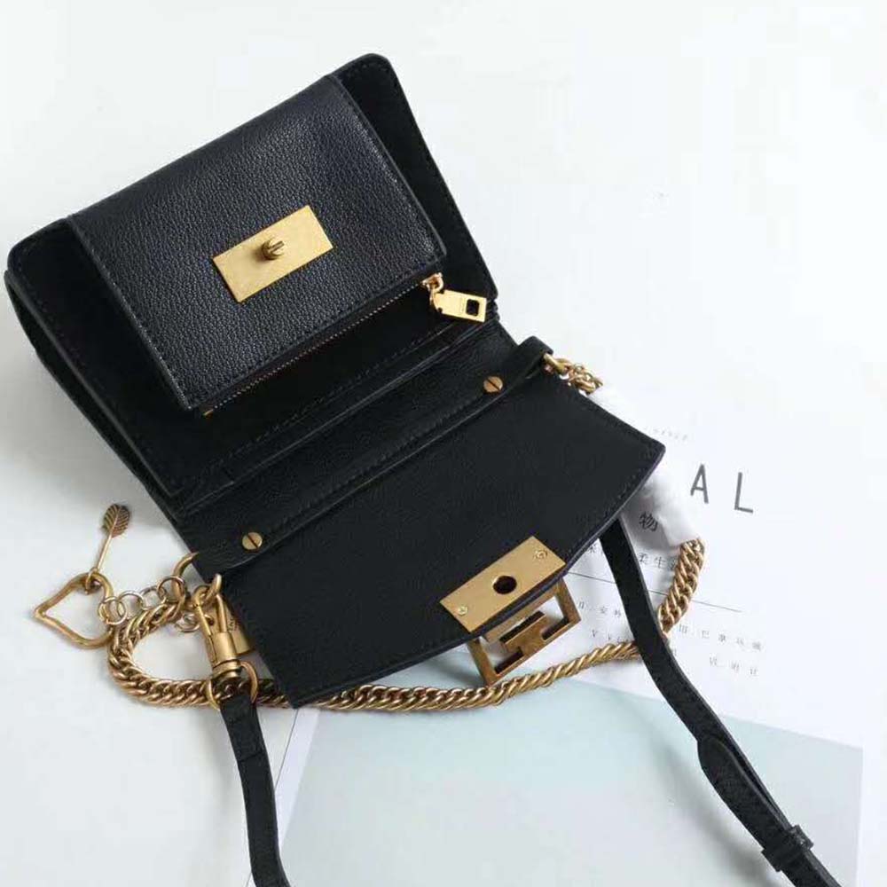 Givenchy Women Two-Toned Medium GV3 Bag Leather and Suede-Black 5 Givenchy Women Two-Toned Medium GV3 Bag Leather and Suede-Black - Image 5