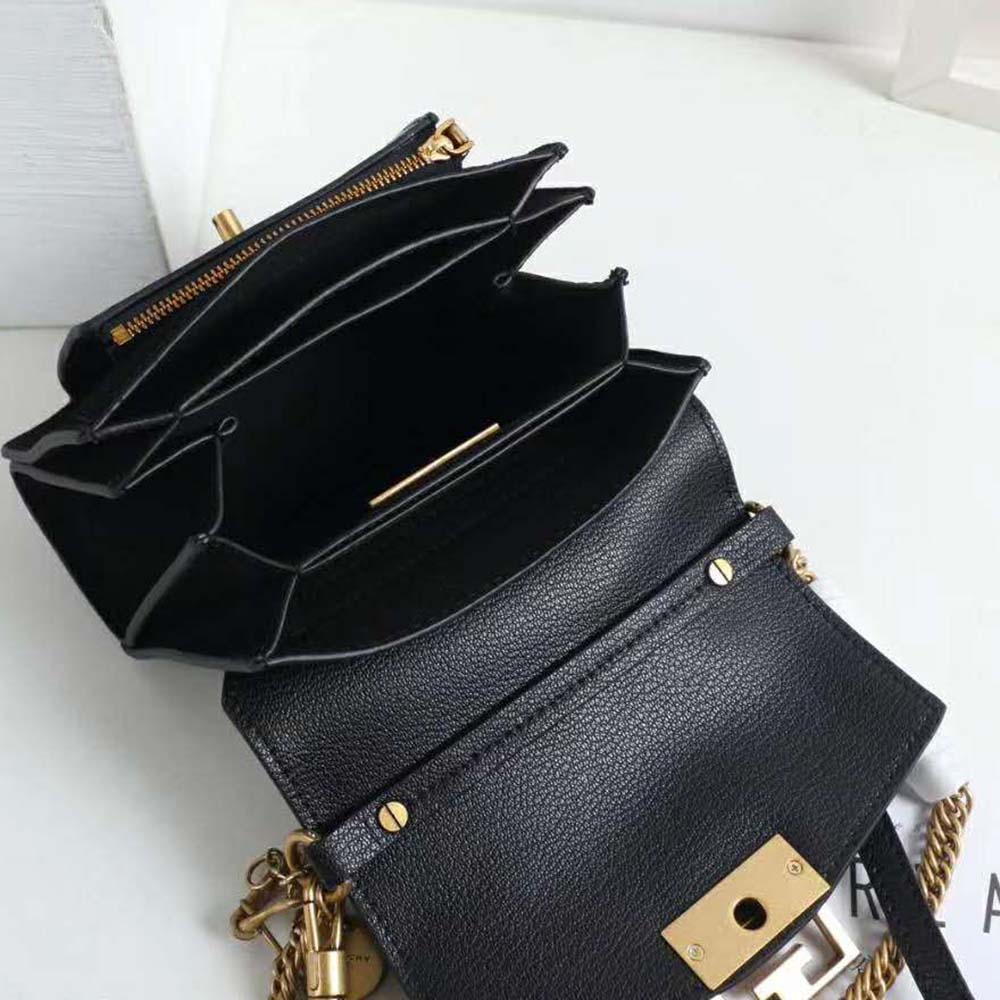 Givenchy Women Two-Toned Medium GV3 Bag Leather and Suede-Black 7 Givenchy Women Two-Toned Medium GV3 Bag Leather and Suede-Black - Image 7