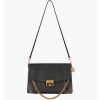 Givenchy Women Two-Toned Medium GV3 Bag Leather and Suede-Black