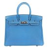 Hermes Birkin 25 Bag in Togo Leather with Silver Hardware-Blue 9 Hermes Birkin 25 Bag in Togo Leather with Gold Hardware-Blue