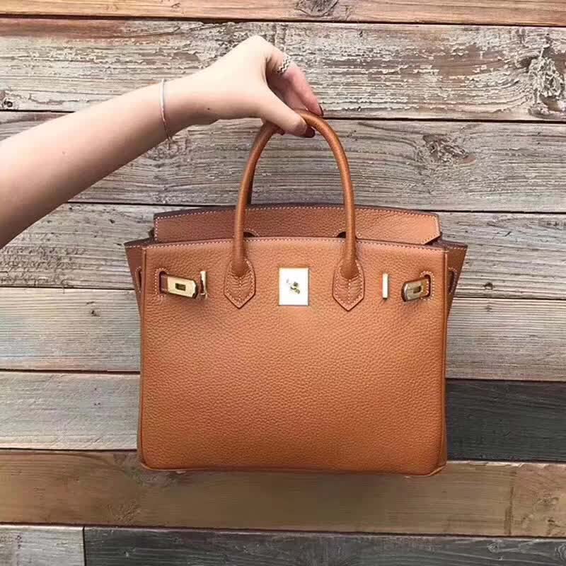 Birkin 25 leather handbag Hermès Brown in Leather - 25022708