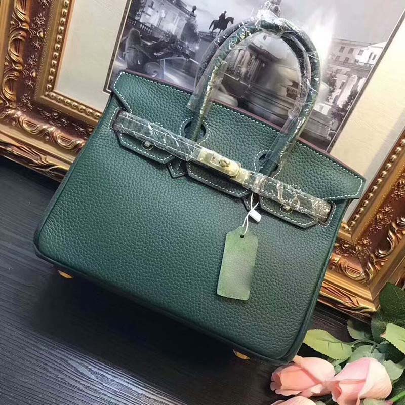 Hermes Birkin Handbag Green Togo with Gold Hardware 25 Green 5478927