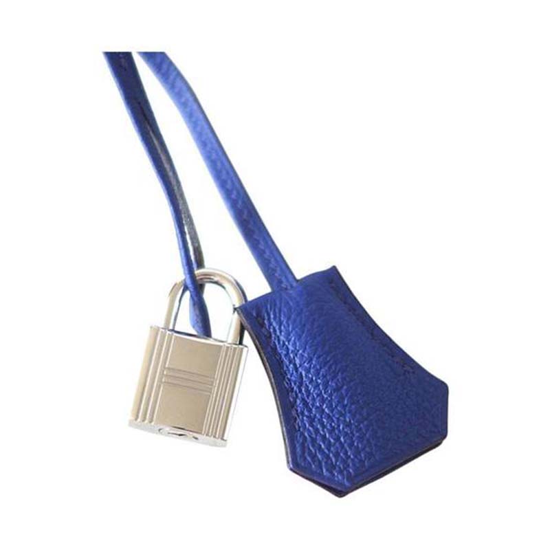 Hermes Birkin 25 Bag in Togo Leather with Silver Hardware-Navy 5 Hermes Birkin 25 Bag in Togo Leather with Silver Hardware-Navy - Image 5