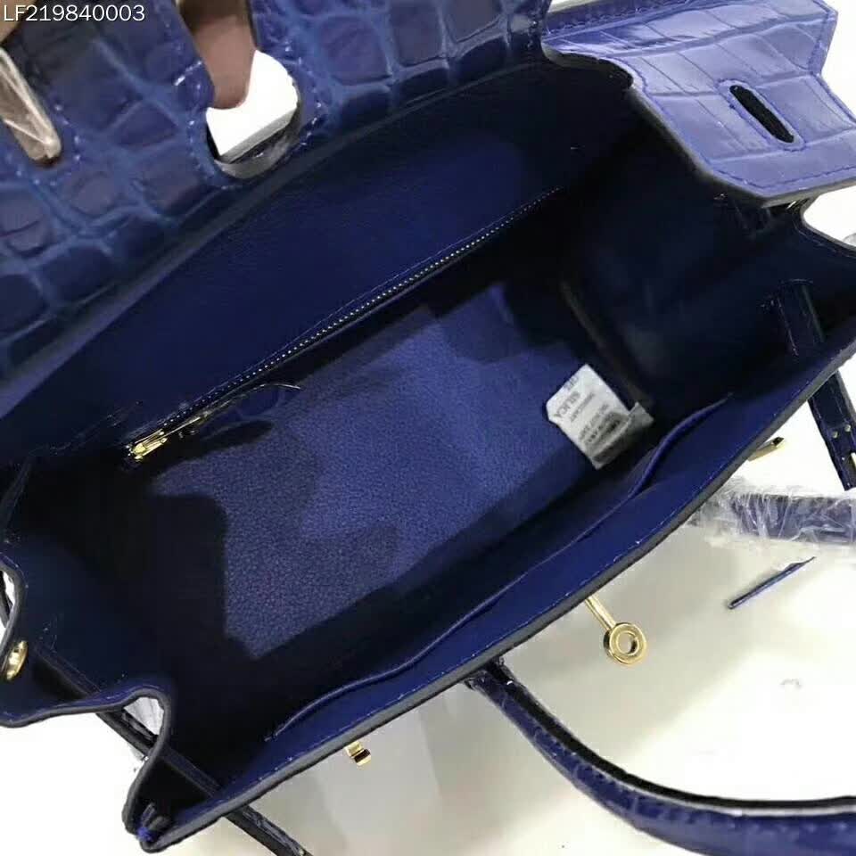 Hermes Birkin 30 Bag in Alligator Leather with Gold Hardware-Navy 7 Hermes Birkin 30 Bag in Alligator Leather with Gold Hardware-Navy - Image 7