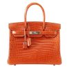 Hermes Birkin 30 Bag in Alligator Leather with Gold Hardware-Orange 10 Hermes Birkin 30 Bag in Alligator Leather with Gold Hardware-Orange