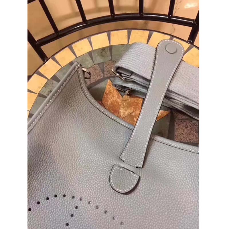 Hermes Evelyne III 33 Large Model Bag in Calfskin-Grey 7 Hermes Evelyne III 33 Large Model Bag in Calfskin-Grey - Image 7
