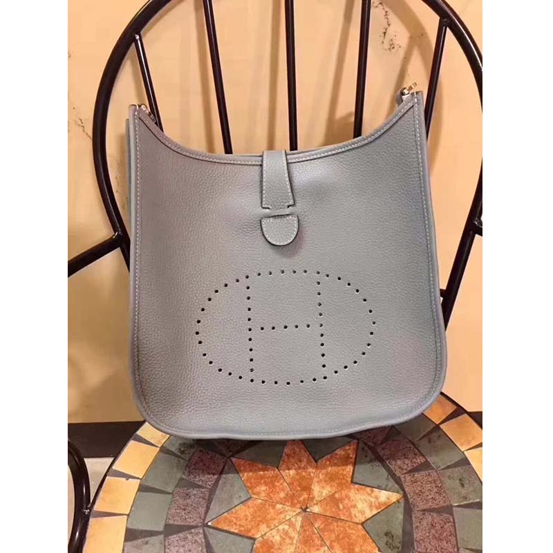 Hermes Evelyne III 33 Large Model Bag in Calfskin Grey