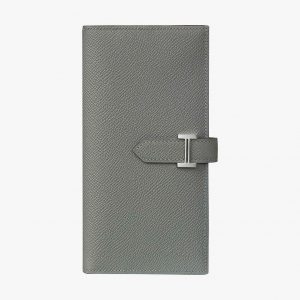 Hermes Medium Bearn Wallet in Epsom Calfskin Leather-Grey