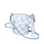 Loewe Women Elephant Gingham Mini Bag Soft Blue